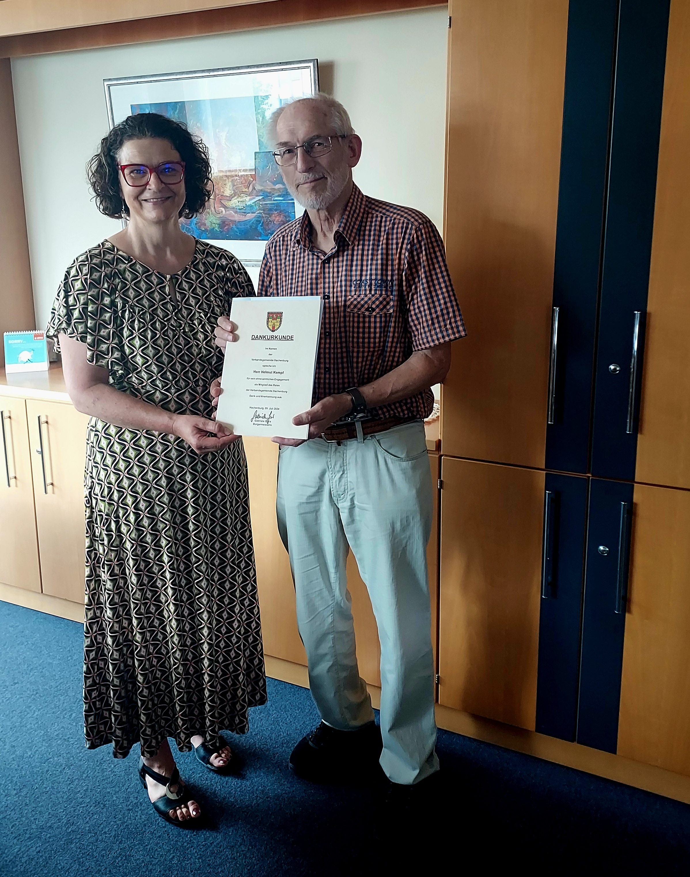 Foto von Bürgermeisterin Gabriele Greis und Helmut Kempf