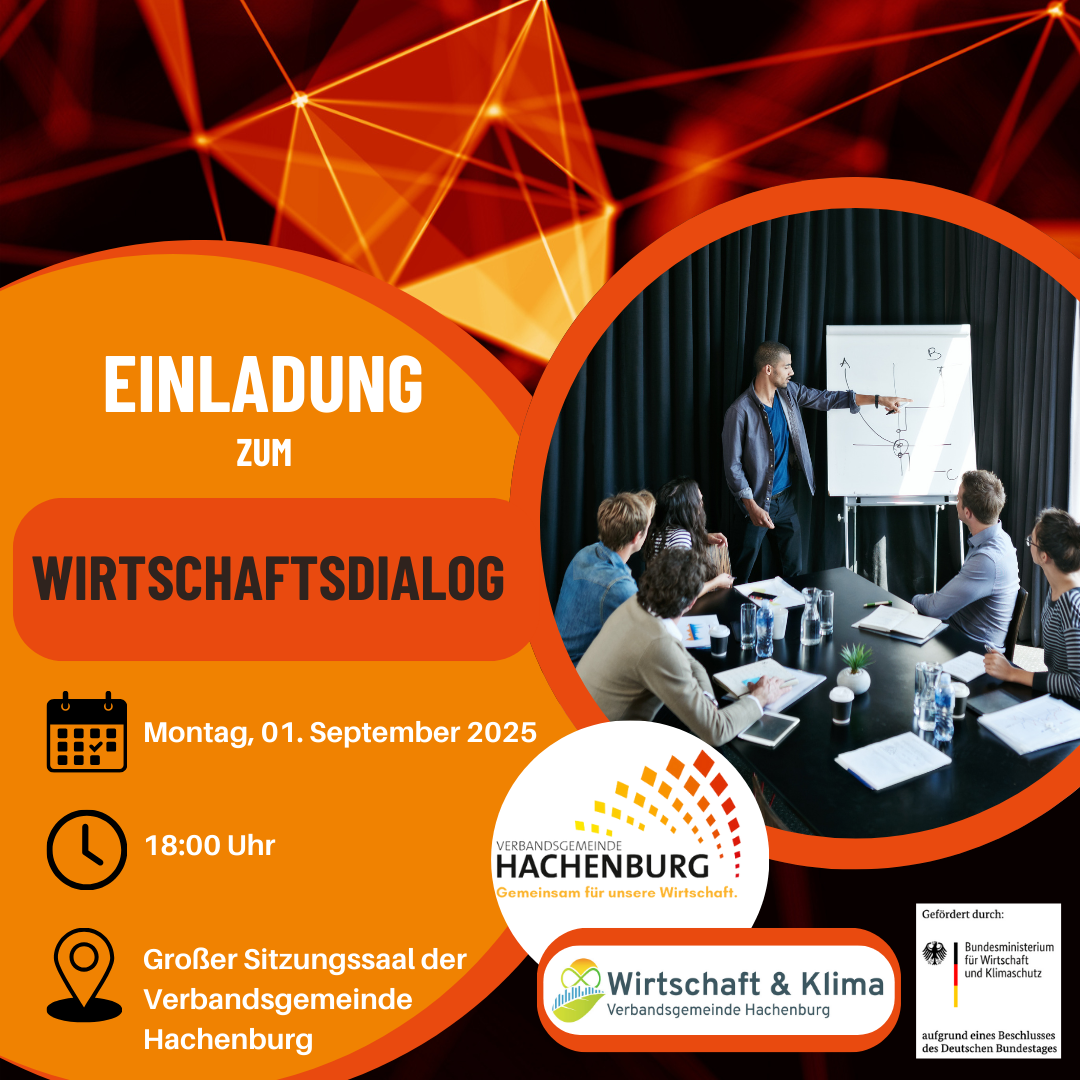 Plakat der Einladung zum Wirtschaftsdialog