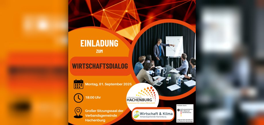 Plakat der Einladung zum Wirtschaftsdialog