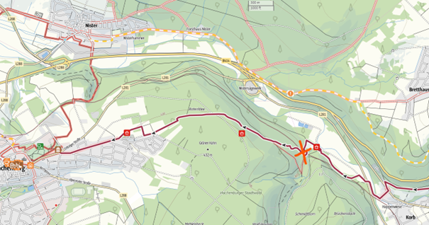 Bild von gesperrten Rad- und Wanderwege