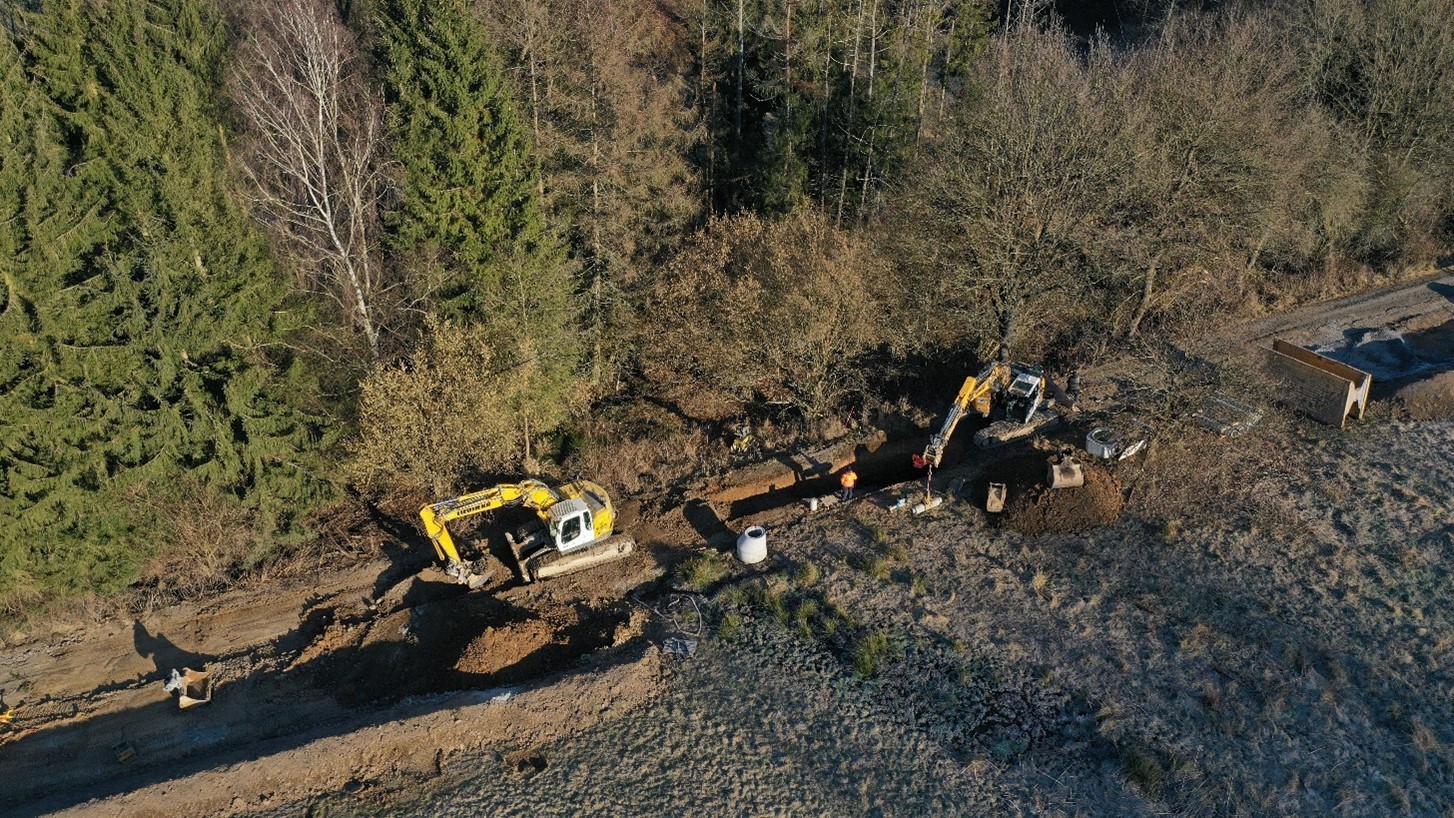 Bild der Baumaßnahme zwischen Giesenhausen und Sörth