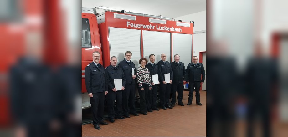 Gruppenbild mit der Löschgruppe Luckenbach
