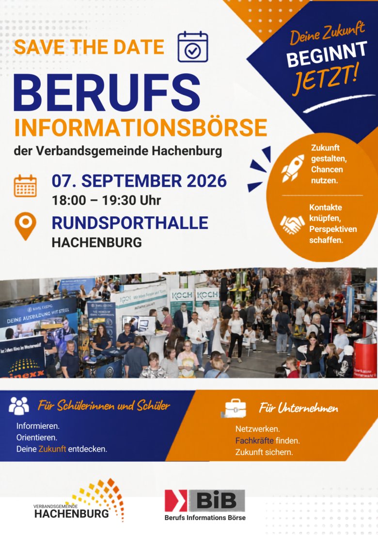 Save the date Plakat der Berufsinformationsbörse