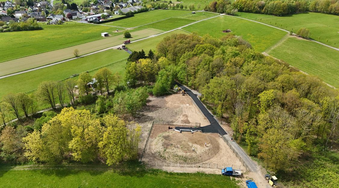 Luftbild der Baumaßnahme Hochbehälter Mörsbach
