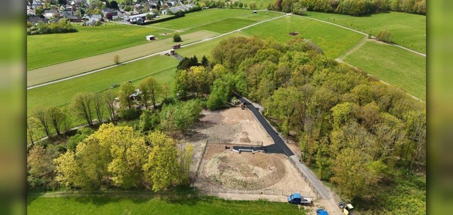 Luftbild der Baumaßnahme Hochbehälter Mörsbach