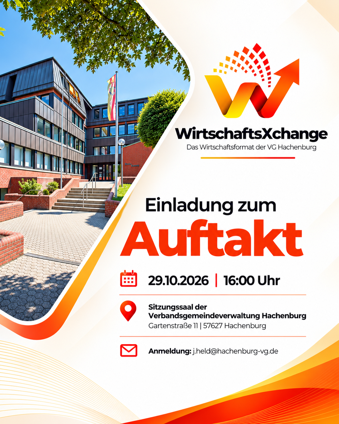 Infoplakat zur Einladung Treffen Wirtschaftsförderung