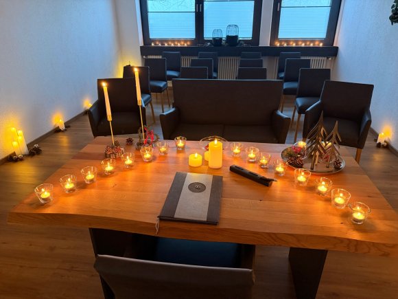 Candlelight Trauung Kerzen auf Tisch