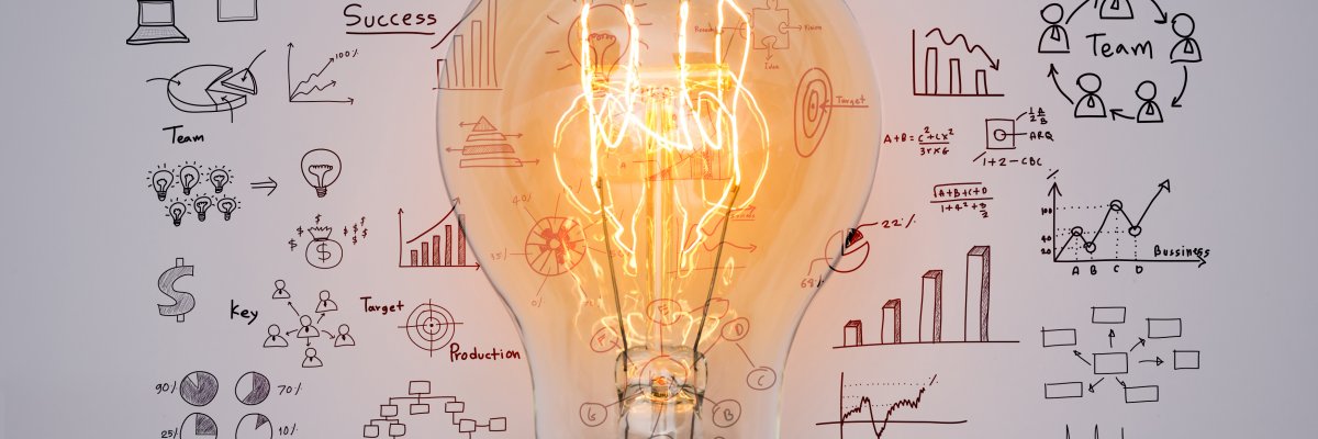 Light bulb with drawing graph Light bulb with drawing graph