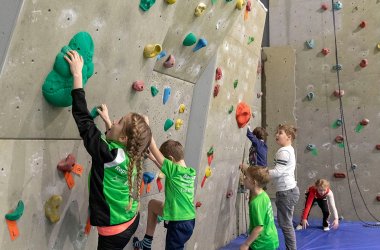 Kletterwand in der Rundsporthalle